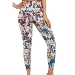 NEW SPANX Booty Boost Active Painted Camo Pink Multi Active Printed ⅞ Leggings